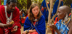 Luther student learning about cultural artifacts while abroad.