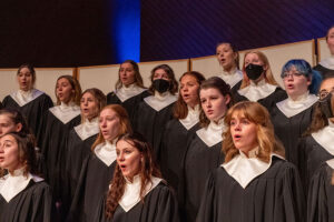 Members of aurora at a concert