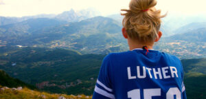 Luther student viewing a vista while studying abroad.