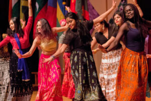 Luther students dancing at the Ethnic Arts Festival