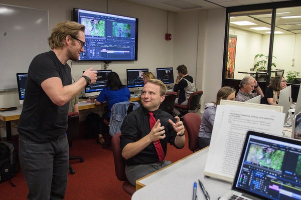 Luther students working in a computer lab at CELT