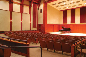 interior of the Weston H. Noble Recital Hall