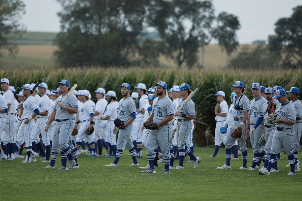 Luther College baseball makes history on the Field of Dreams
