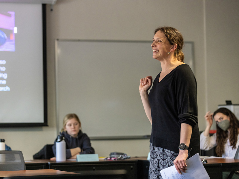 action shot of active learning at luther college
