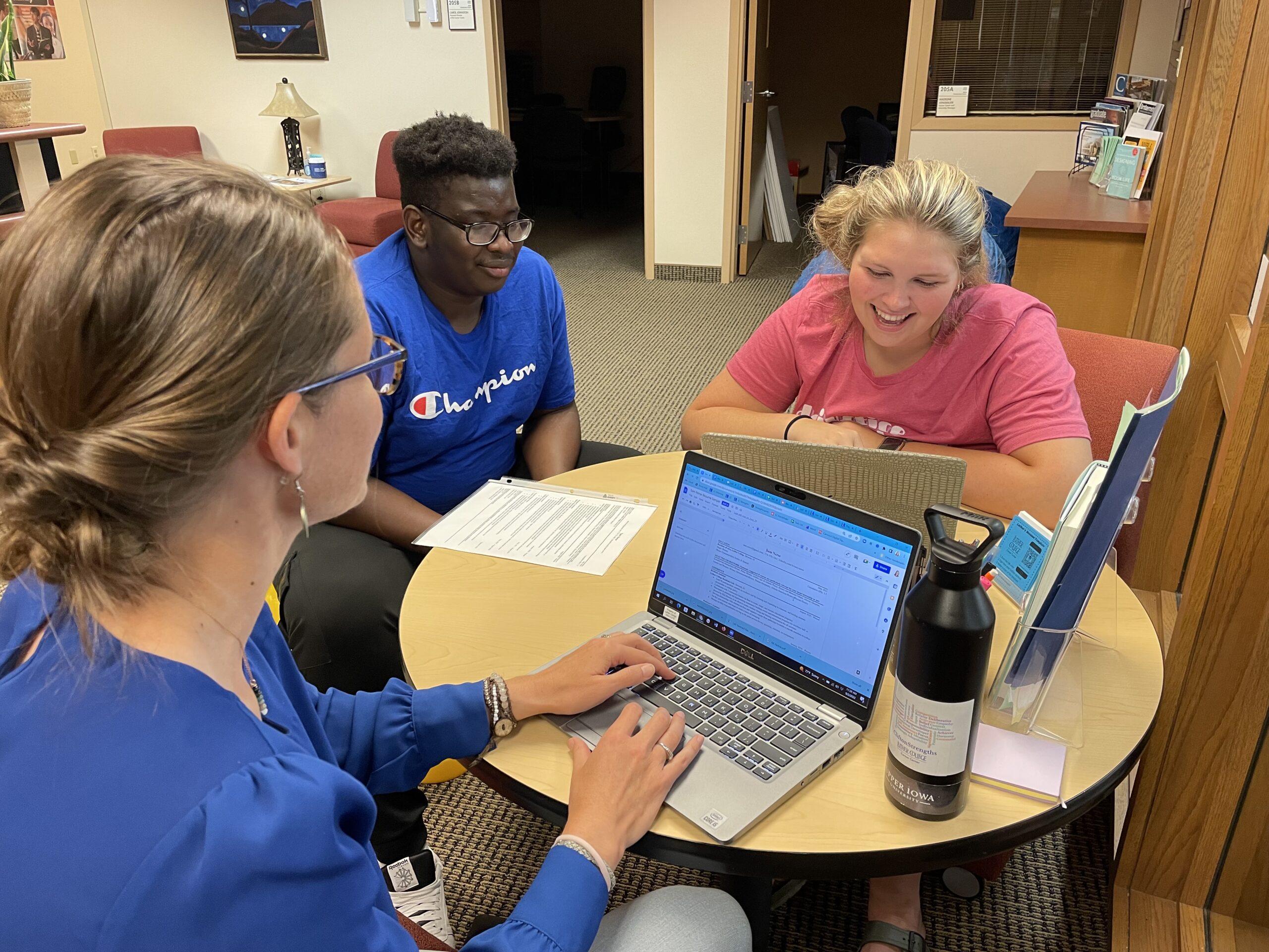 Meeting in the career center office