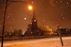 Picture of snowy night in Norway