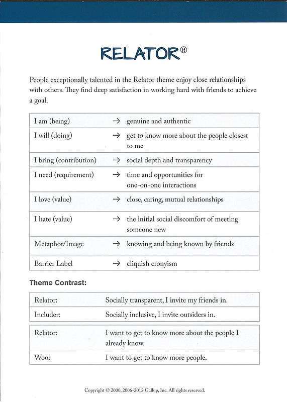Definitions and insights of an relator theme