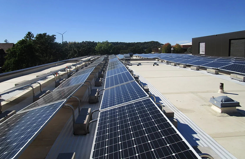Picture of solar panel on roof