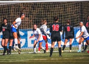 Picture of soccer game between Luther College and Simpson College