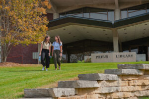 Students outside Preus Library
