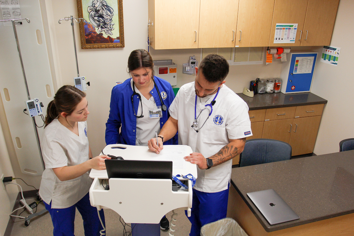 Luther College nursing students in the Nursing Simulation Center