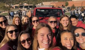 members of Alpha Beta Psi take selfie