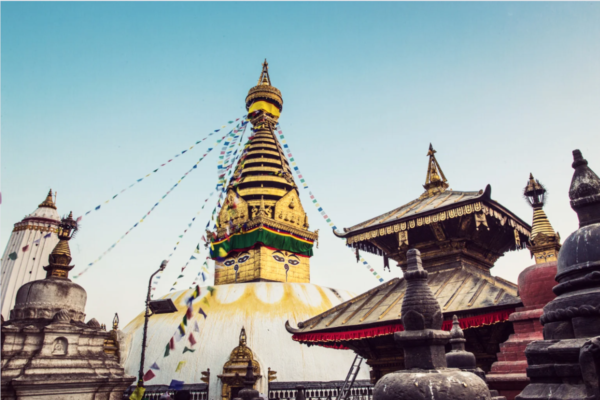 Swoyambhu Mahachaitya; a temple in Kathmandu, Nepal
