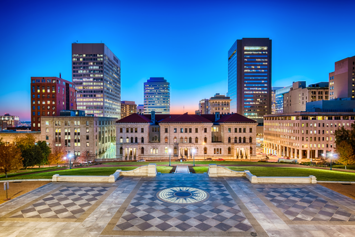 Picture taken outside the Virginia State Capitol