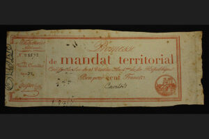 French bank note made of paper from circa 1796