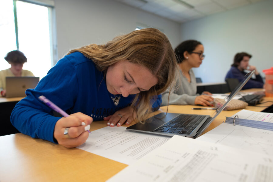 students working on assigned task