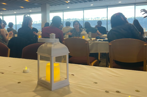 Picture of candle on dining table