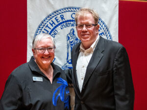 President Jenifer K. Ward and Doug Knutson, Luther College class of 1984