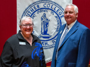 President Jenifer K. Ward and Mike Voltmer, Luther College class of 1974