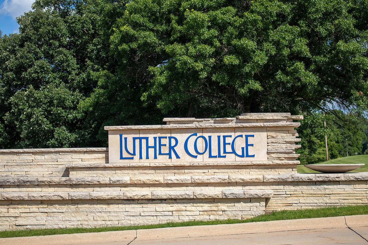 Luther College entrance sign
