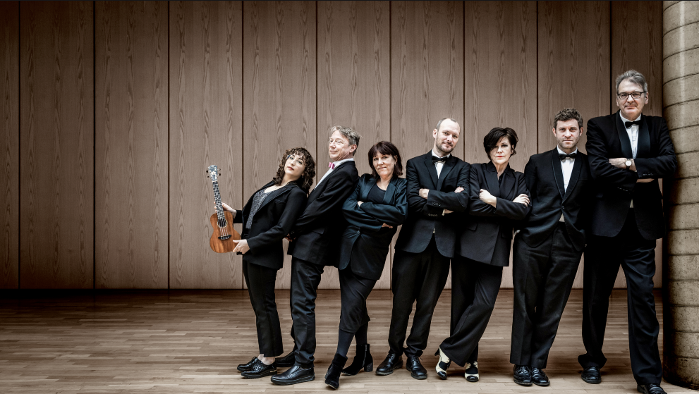 The members of the Ukulele Orchestra of Great Britain