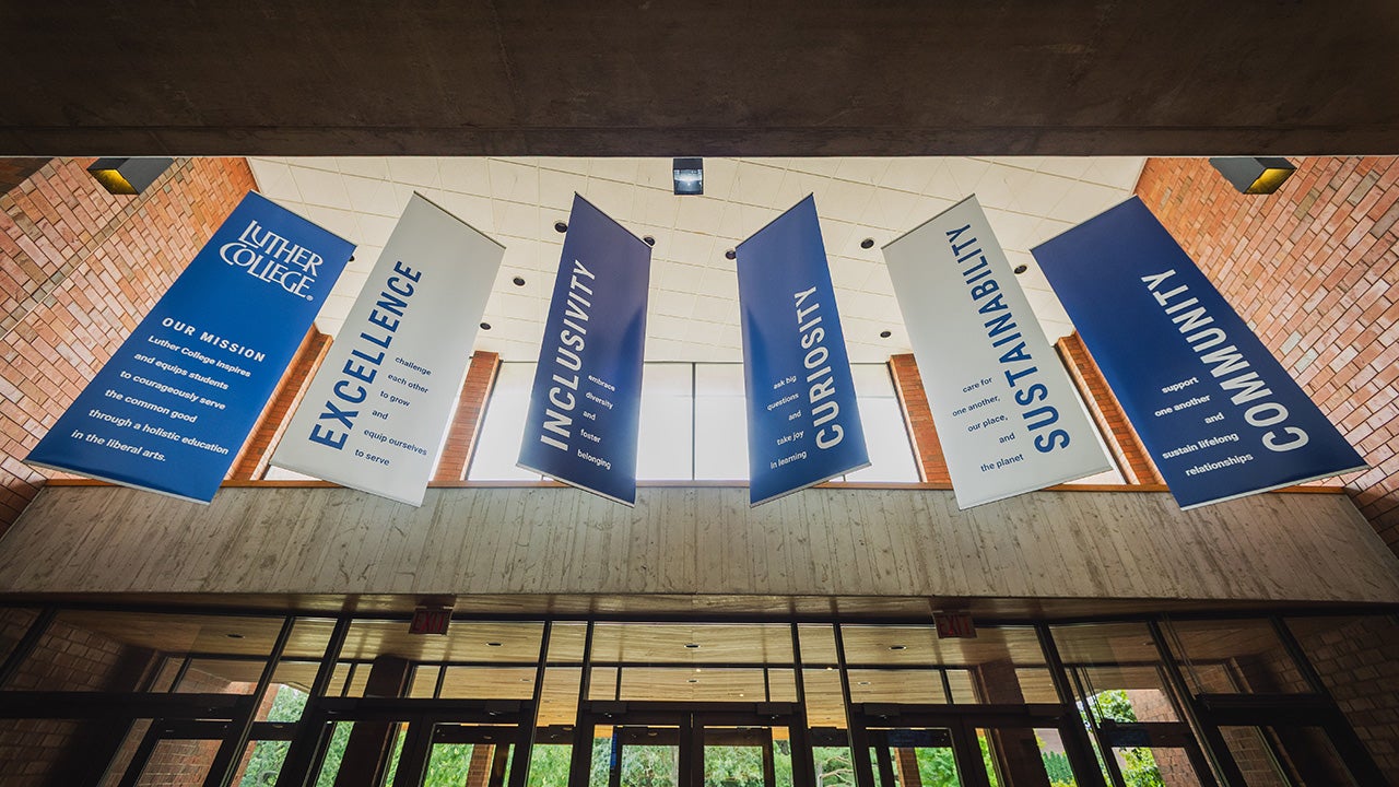 Luther College mission statement banners