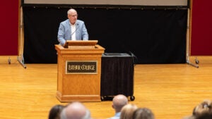 Brad Chamberlain at podium