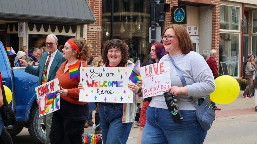 Luther College students at Decorah Pride Parade