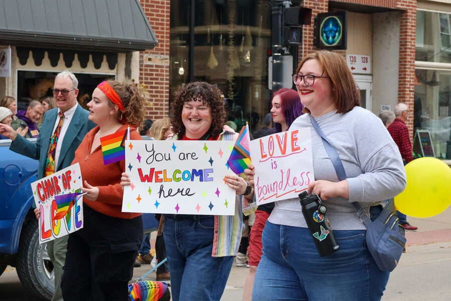 Luther College students at Decorah Pride Parade