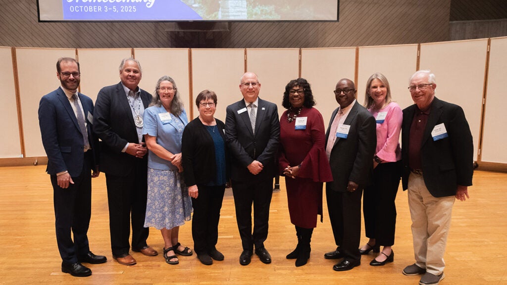 Luther alumni with President Brad Chamberlain