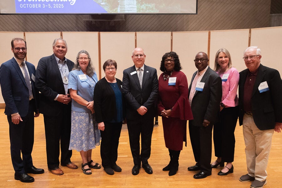 Luther alumni with President Brad Chamberlain