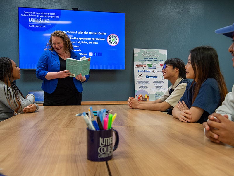 Meeting in the career center office