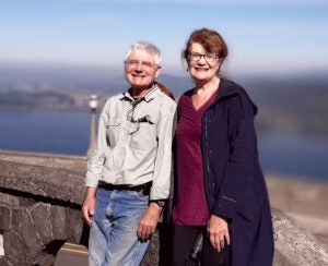 John R. Jefferson (left) and his wife Marion Pruitt-Jefferson stand for a photo while on vacation in Oregon