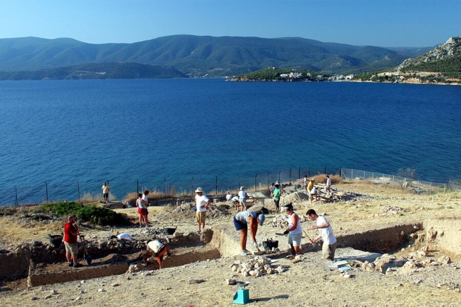 archaeological specialists conduct a large-scale excavation of the ancient Roman town of Kenchreai in Greece.