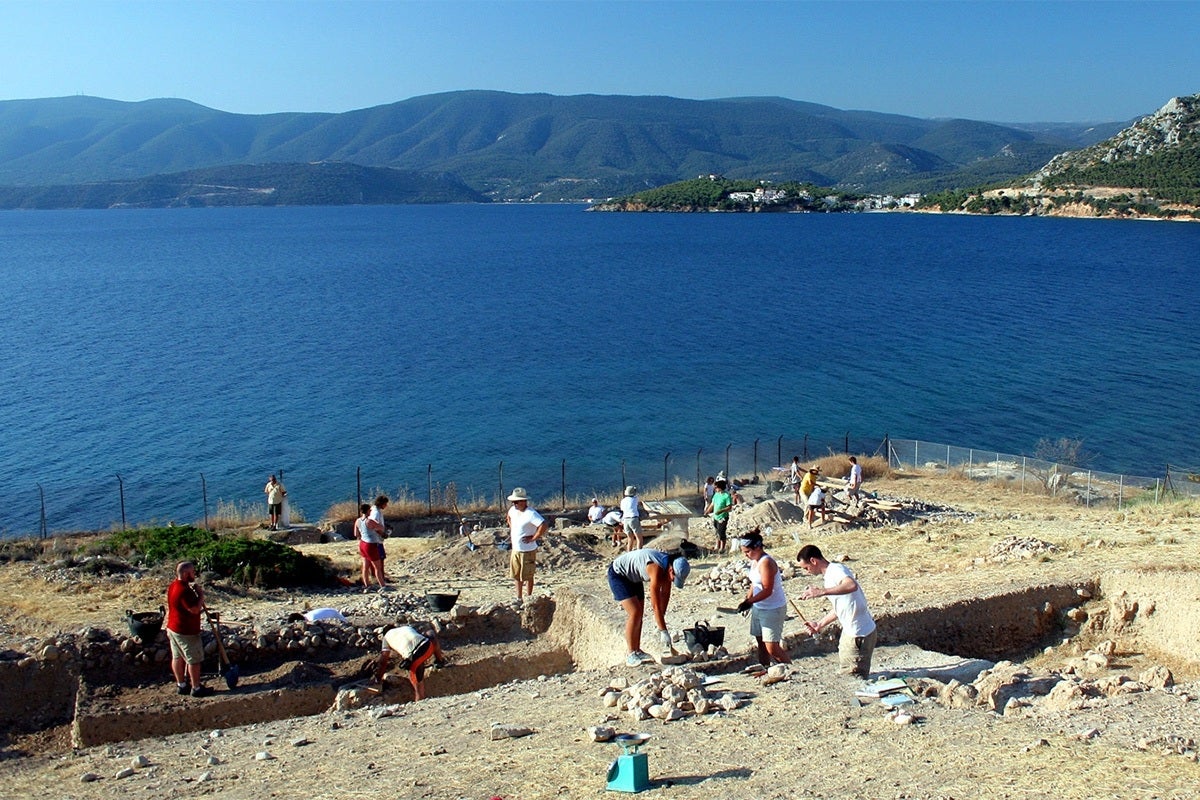 archaeological specialists conduct a large-scale excavation of the ancient Roman town of Kenchreai in Greece.