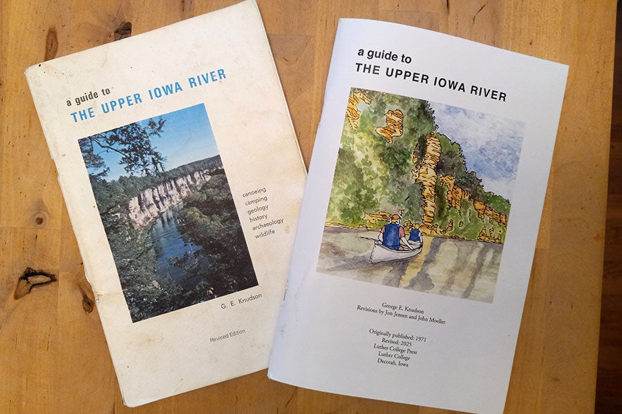 An worn, older-looking booklet on the left and a crisp, newer-looking booklet on the right