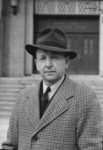 black and white historic photo of Luther College coach Hamlet Peterson