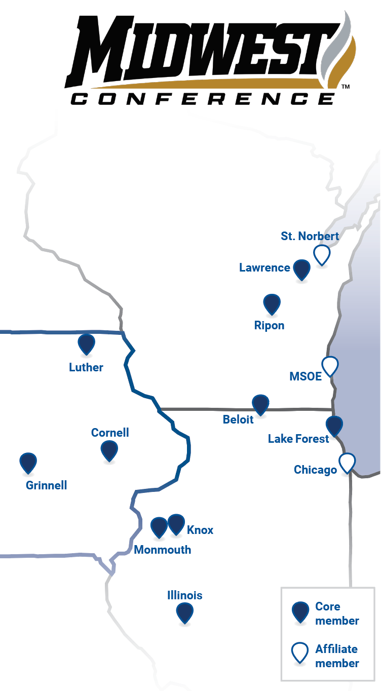 A map of Wisconsin, Illinois, and Iowa with dots on it