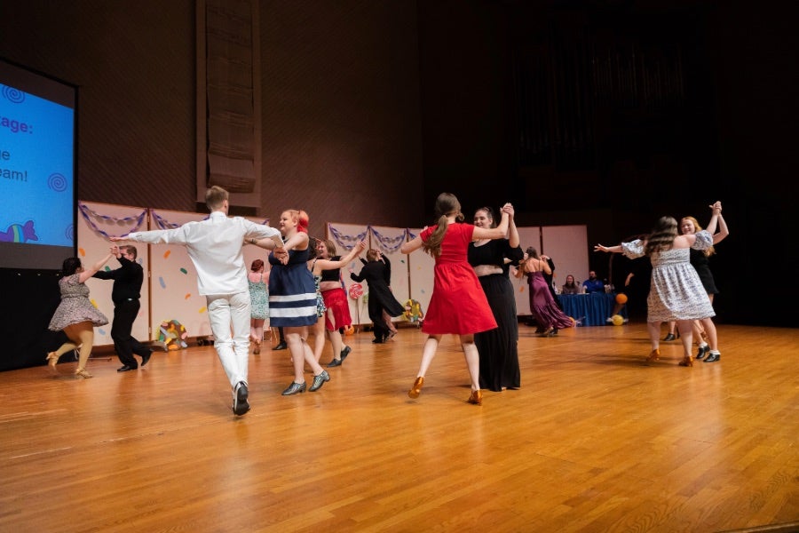 Students participating in Ballroom Dance
